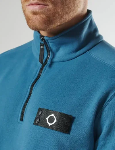 Ma.Strum Neo Quarter Zip Sweat | Ink Navy