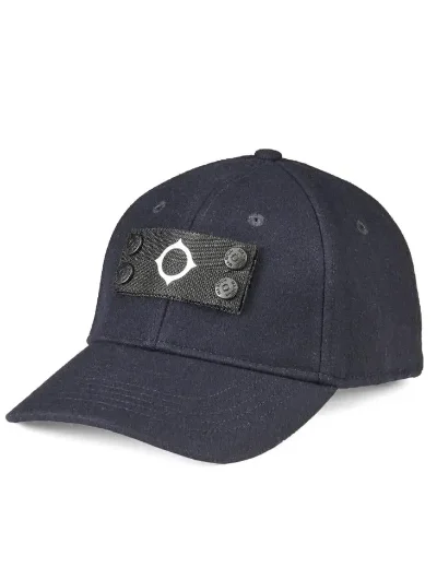 Ma.Strum Wool Badge Cap | Ink Navy