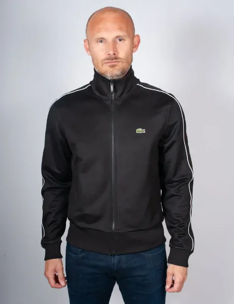 Lacoste Paris Piqué Zip Front Track Jacket | Black|Cockney Rebel