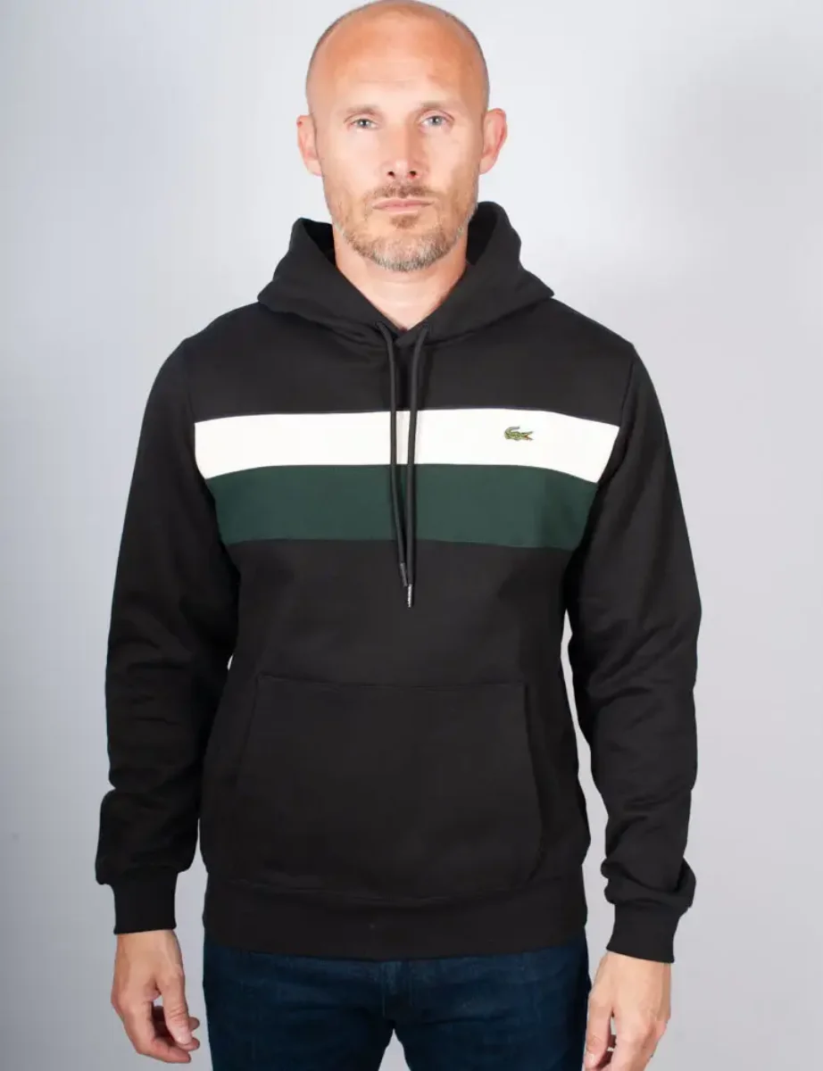 Lacoste Colour-Block Fleece Hoodie | Black