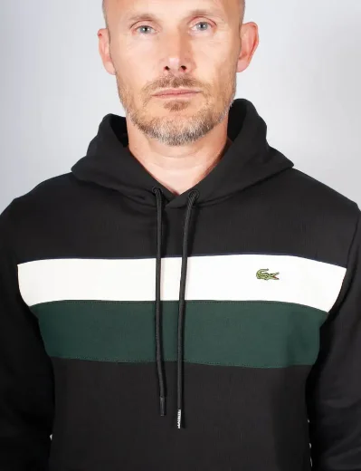 Lacoste Colour-Block Fleece Hoodie | Black