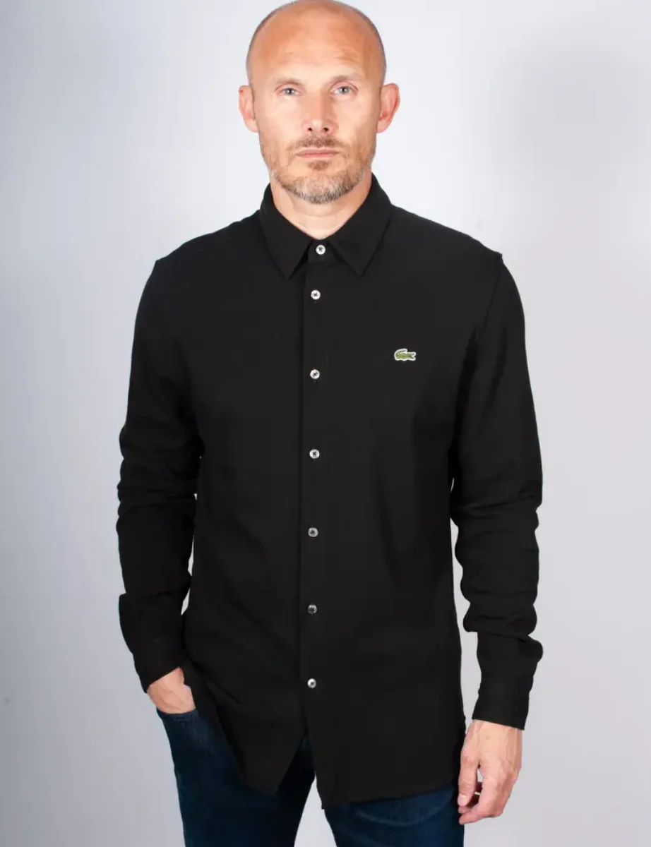 Lacoste Slim Fit Cotton Piqué Shirt | Black
