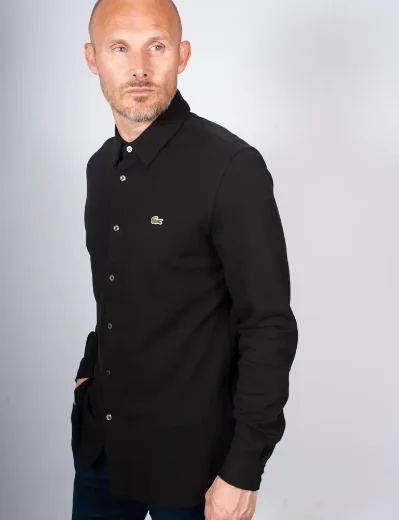 Lacoste Slim Fit Cotton Piqué Shirt | Black