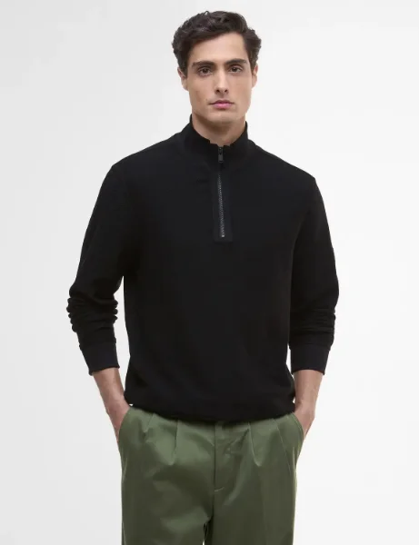 Barbour International Samuel Half-Zip Sweatshirt | Black Barbour International Samuel Half-Zip Sweatshirt | Black