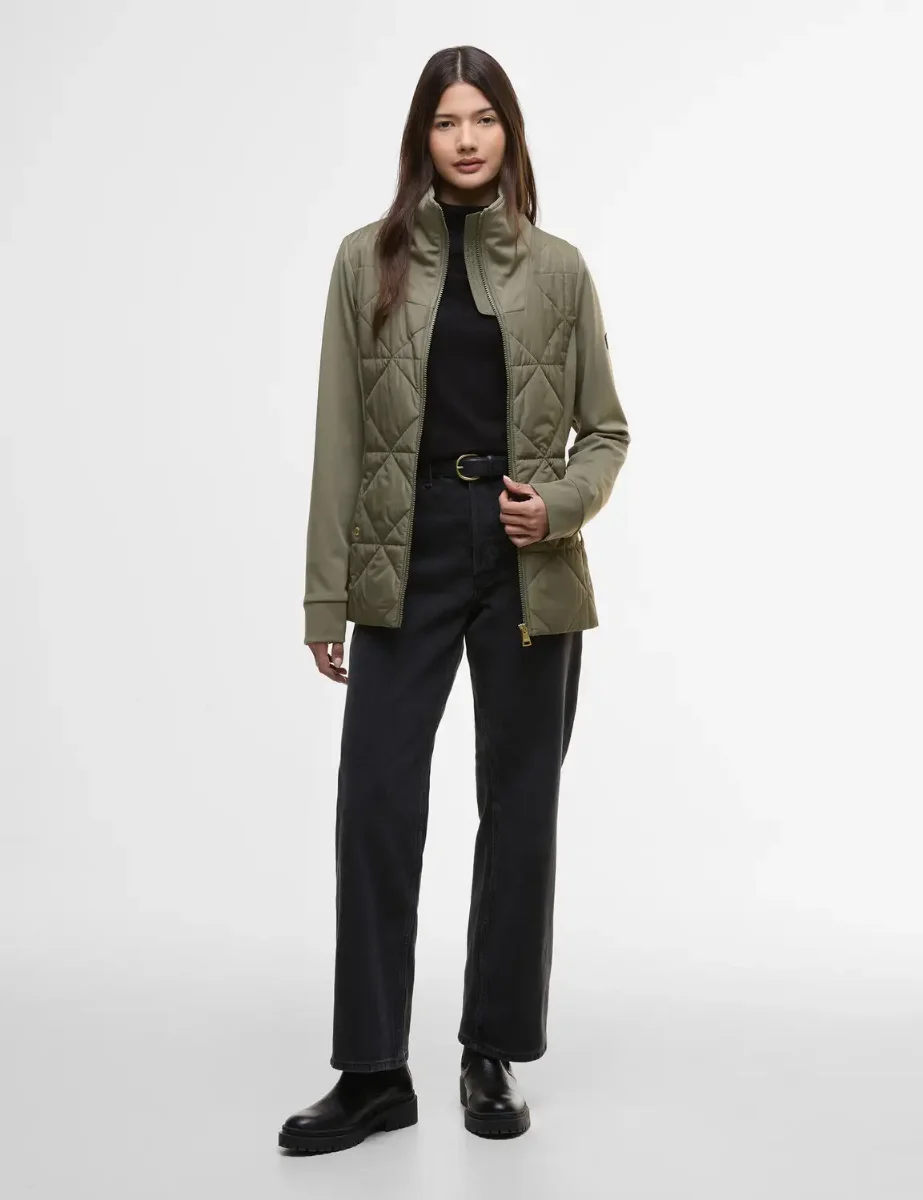 Barbour Intl Kya Quilted Sweater | Dusty Khaki