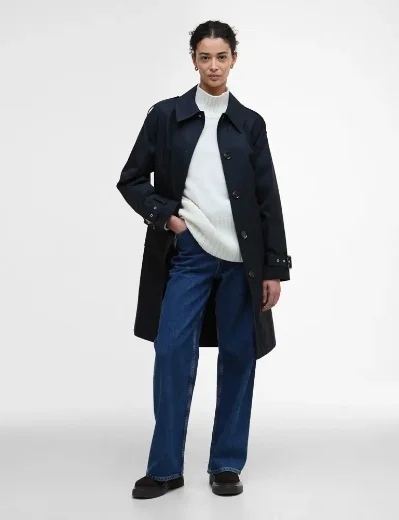 Barbour Maia Showerproof Trench Coat | Navy