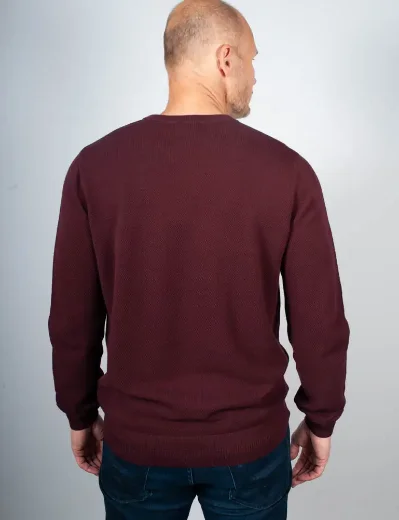 Fred Perry Pique Stitch Jumper | Oxblood