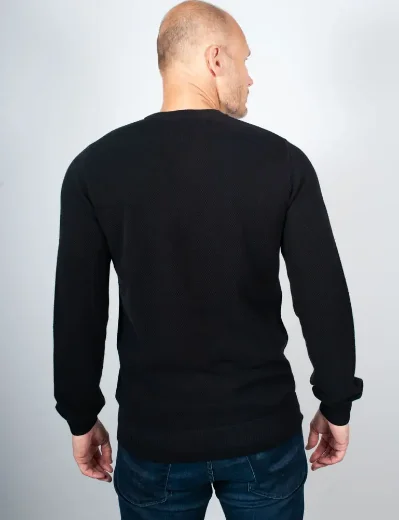 Fred Perry Pique Stitch Jumper | Black
