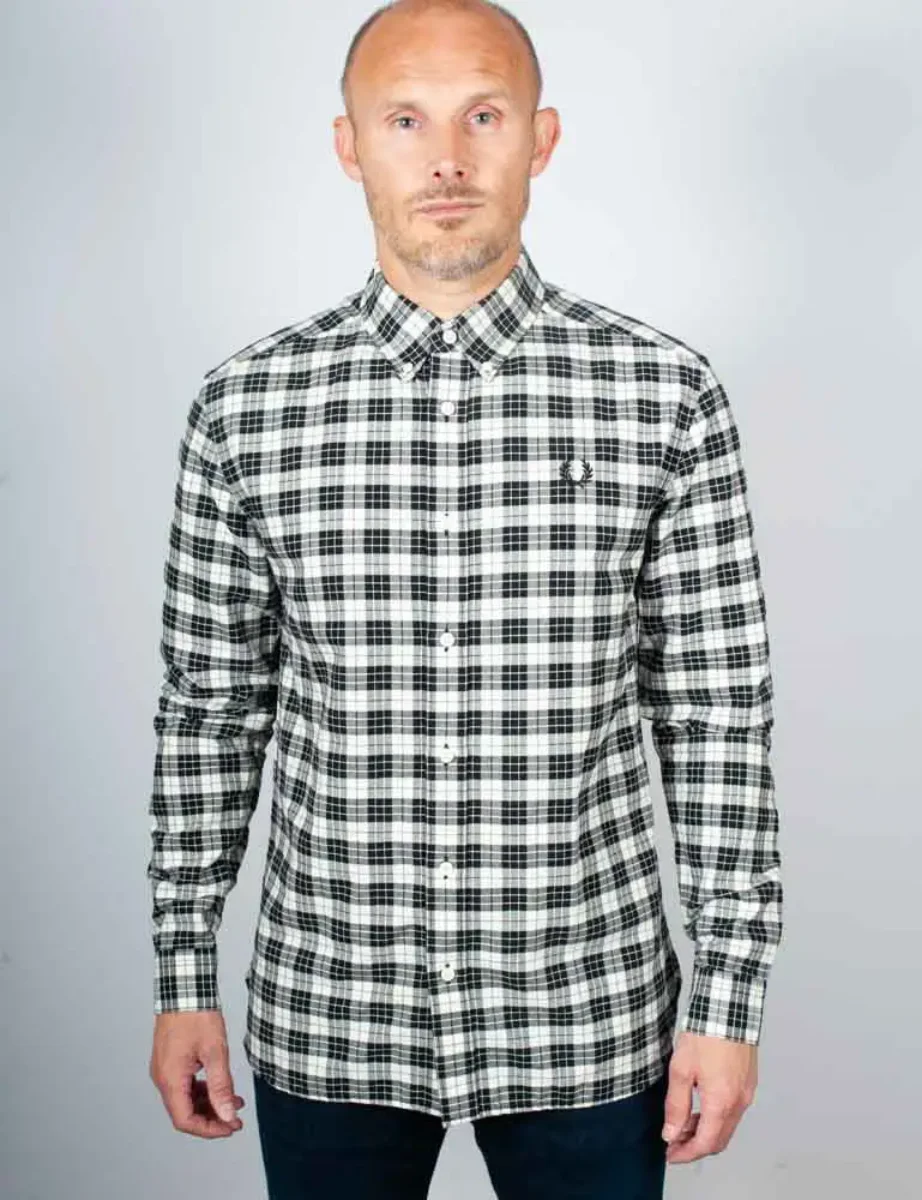 Fred Perry Tartan Oxford Shirt | Ecru