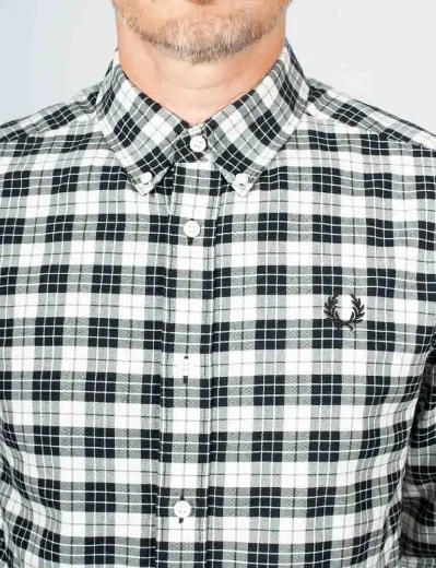 Fred Perry Tartan Oxford Shirt | Ecru