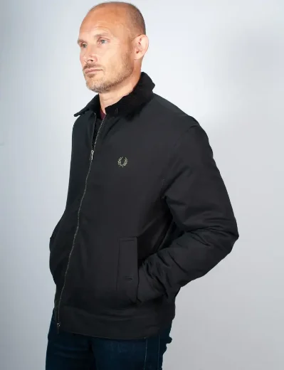Fred Perry Cotton Caban Jacket | Black