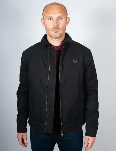 Fred Perry Cotton Caban Jacket | Black