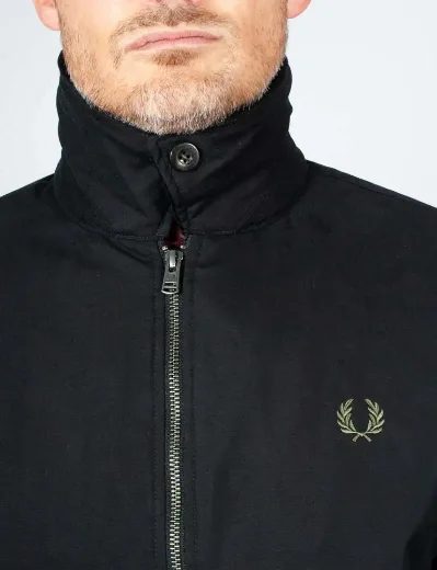 Fred Perry Cotton Caban Jacket | Black
