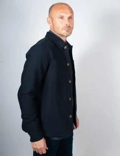 Fred Perry Brushed Twill Overshirt | Navy