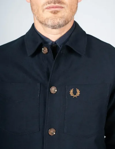 Fred Perry Brushed Twill Overshirt | Navy