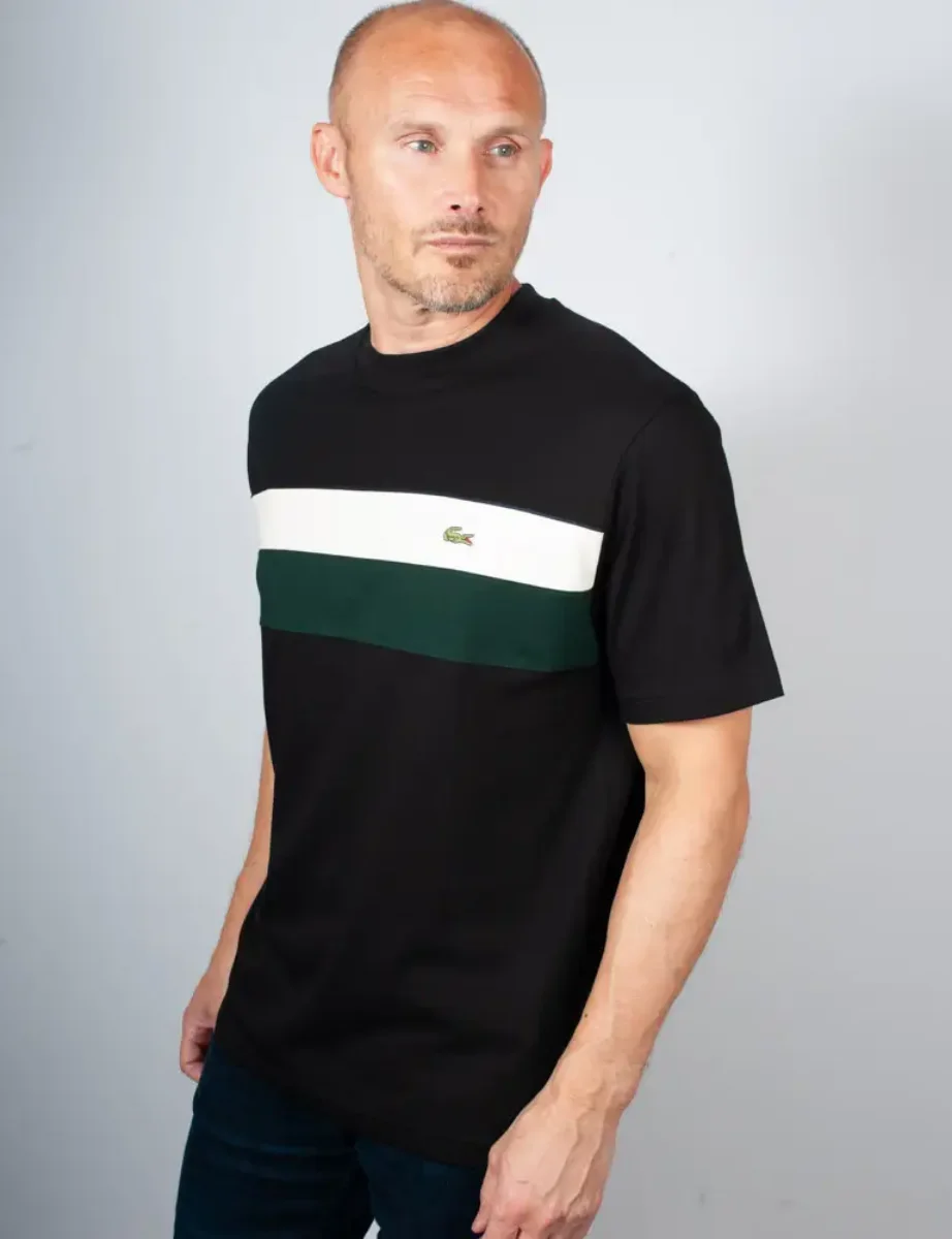 Lacoste Colour-Block Jersey T-Shirt | Black