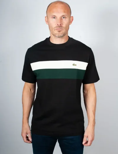 Lacoste Colour-Block Jersey T-Shirt | Black