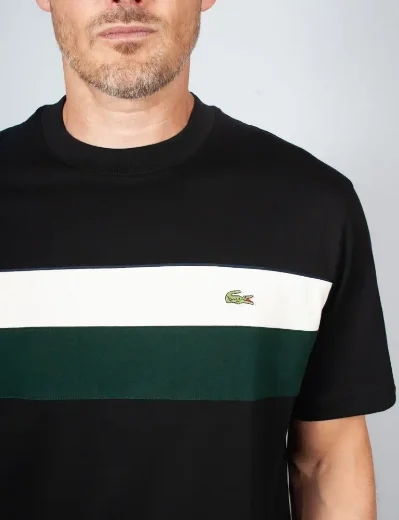 Lacoste Colour-Block Jersey T-Shirt | Black