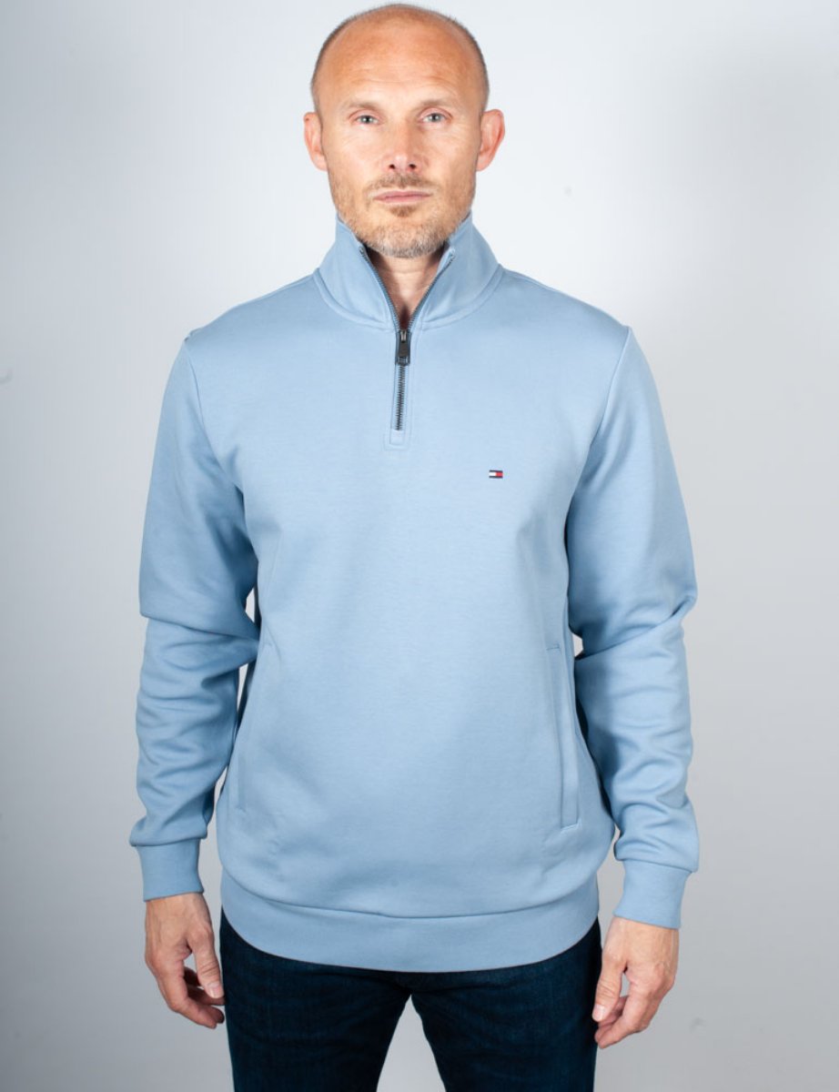 Tommy Hilfiger Essential Intechno Quarter Zip Sweater | Brisk Blue