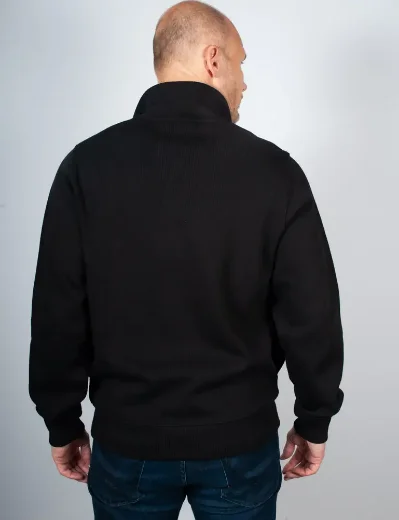 Lacoste Zip-Up High Neck Interlock Sweatshirt | Black