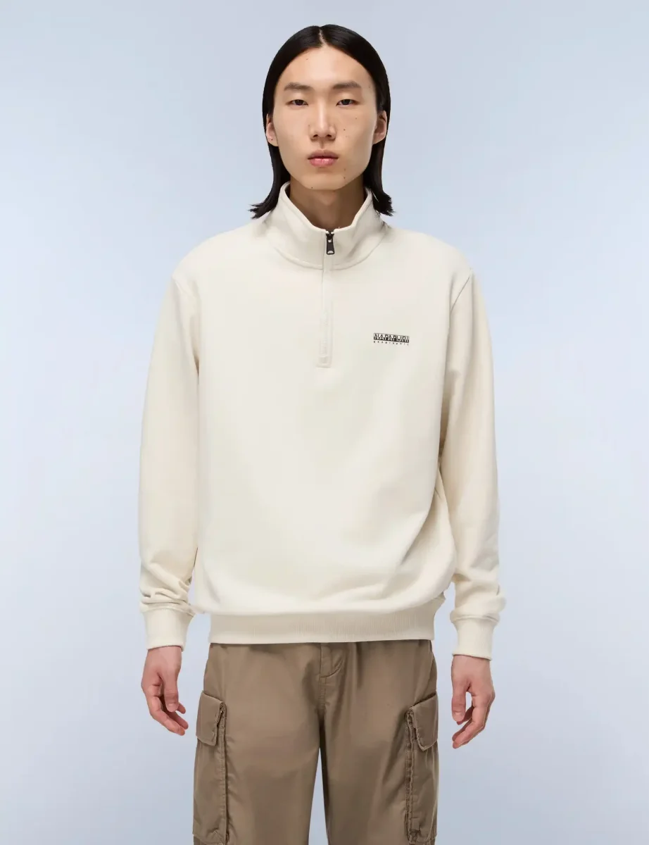 Napapijri B-Small Box Half Zip Sweat | Beige Dimity