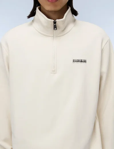 Napapijri B-Small Box Half Zip Sweat | Beige Dimity