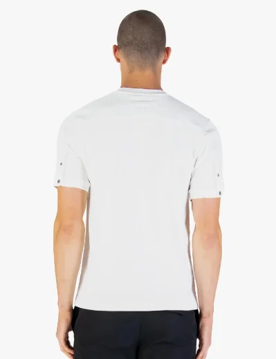 Luke Keswick Rib Detail Crew T-shirt | White