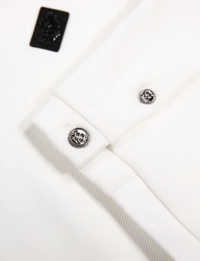 Luke Keswick Rib Detail Crew T-shirt | White