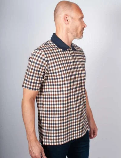 Aquascutum Active Icon Club Check Pique Polo 