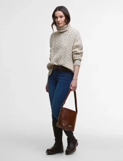 Barbour Womens Embleton Roll Neck Jumper | Birch