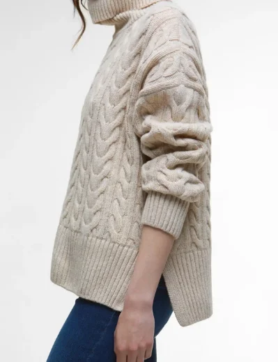 Barbour Womens Embleton Roll Neck Jumper | Birch