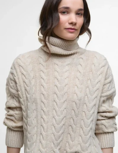 Barbour Womens Embleton Roll Neck Jumper | Birch