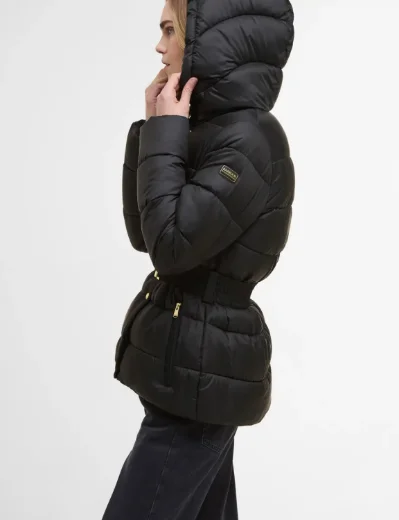 Barbour INTL Womens Short Track Line Puffer Jacket