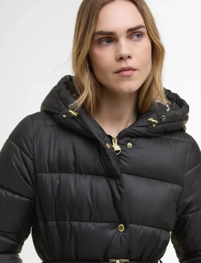 Barbour INTL Womens Short Track Line Puffer Jacket