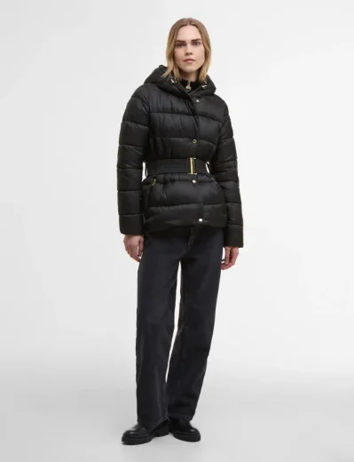 Barbour INTL Womens Short Track Line Puffer Jacket