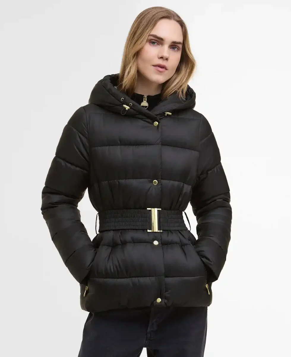 Barbour INTL Womens Short Track Line Puffer Jacket