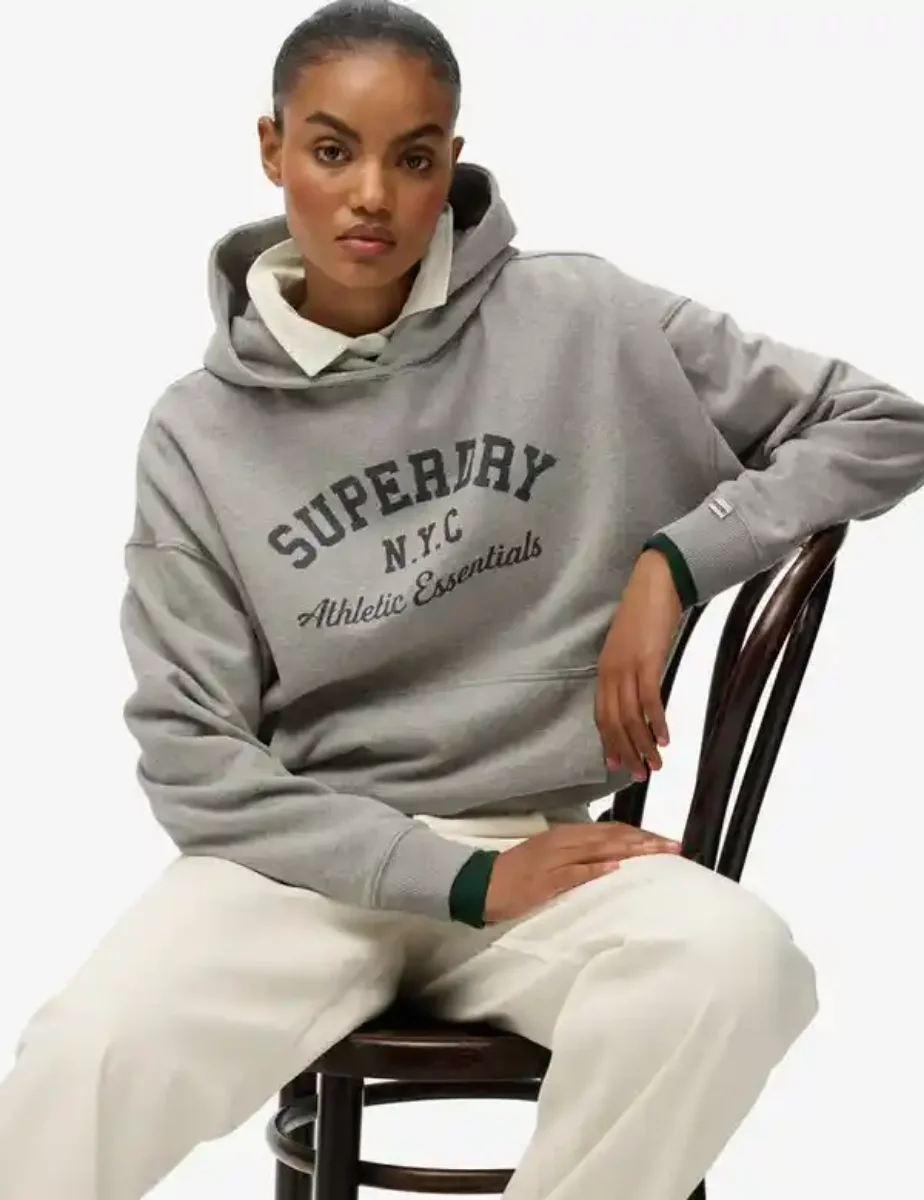 Superdry Athletic Essentials Relax Hoodie | Athletic Grey Marl