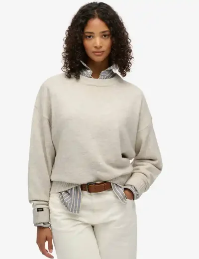 Superdry Slouchy Crew Neck Jumper | Oatmeal Twist