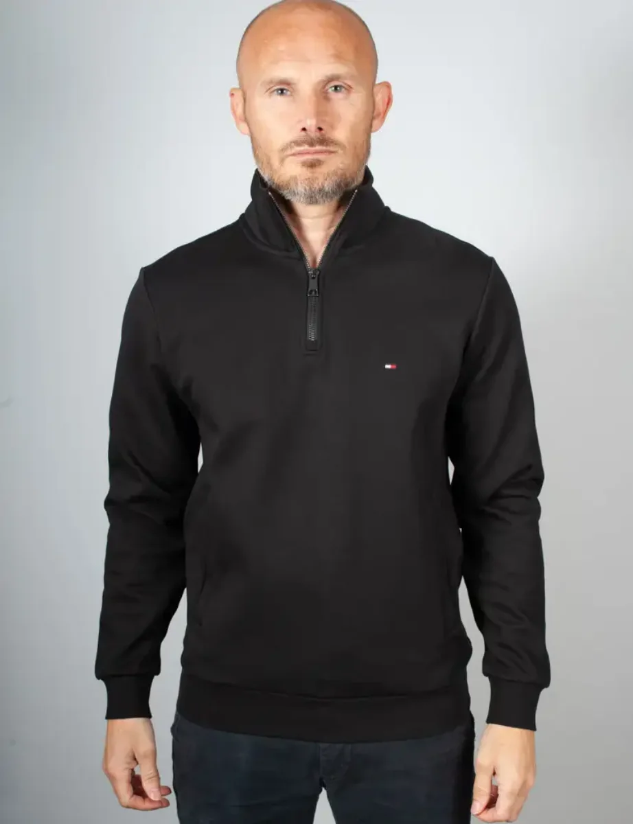 Picture of Tommy Hilfiger Essential Intechno Quarter Zip Sweater | Black
