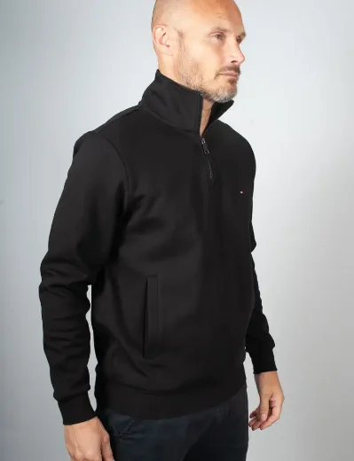 Picture of Tommy Hilfiger Essential Intechno Quarter Zip Sweater | Black