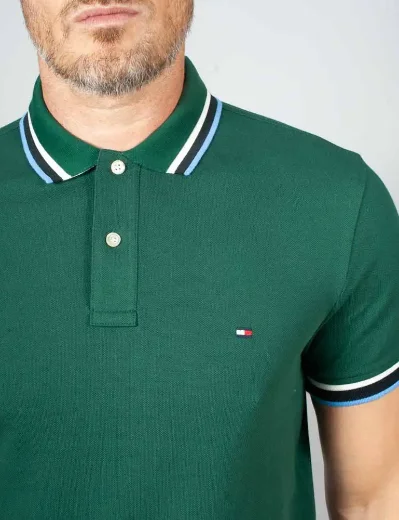 Tommy Hilfiger Slim Fit Tipped Polo Shirt | Ornamental Green