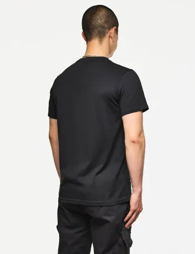 Weekend Offender Cooder Check Panel T-shirt | Black