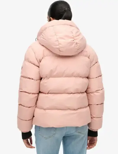 Picture of Superdry Women's Hooded Sports Puffer Jacket | Vintage Blush