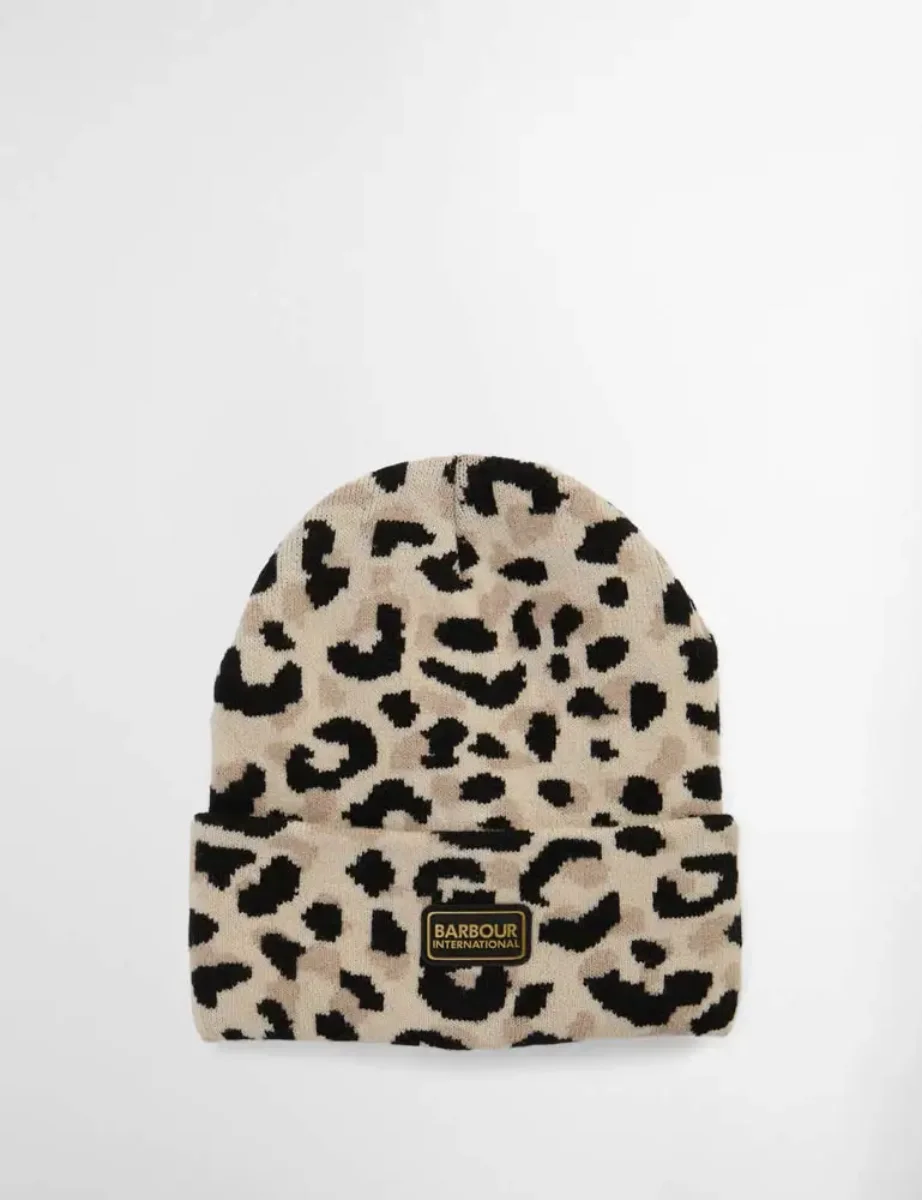 Barbour Intl Harley Leopard Beanie | Jasmine 