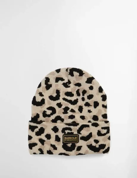 Barbour Intl Harley Leopard Beanie | Jasmine  Barbour Intl Harley Leopard Beanie | Jasmine