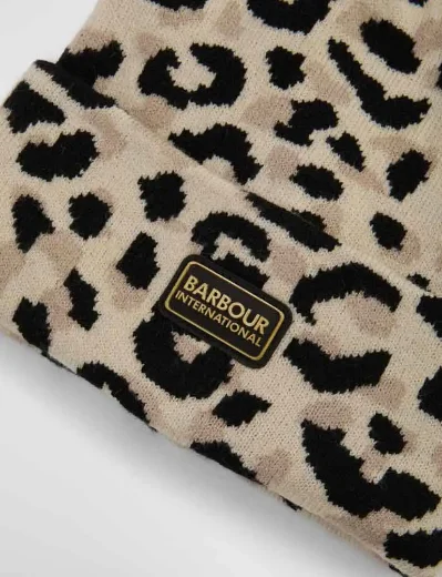 Barbour Intl Harley Leopard Beanie | Jasmine 