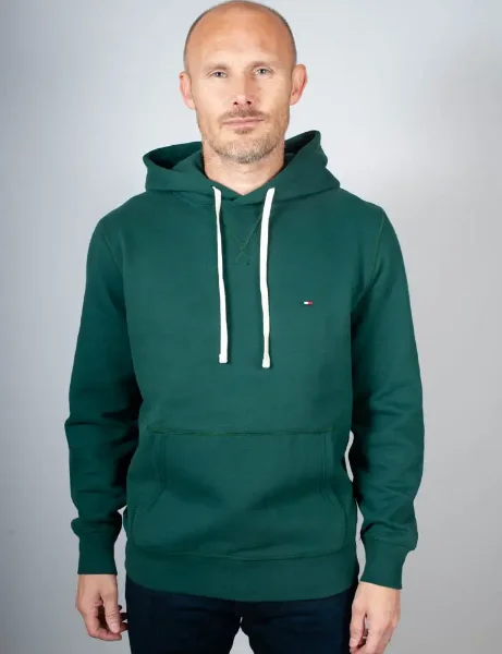 Tommy Hilfiger Essential Seasonal Fleece Hoody | Ornamental Green Tommy Hilfiger Essential Seasonal Fleece Hoody | Ornamental Green