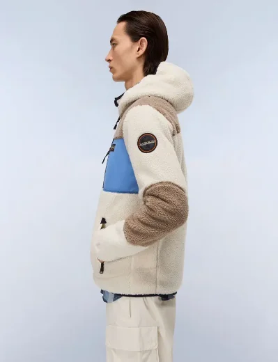 Napapijri Yupik Full Zip Fleece Hoodie | Cream