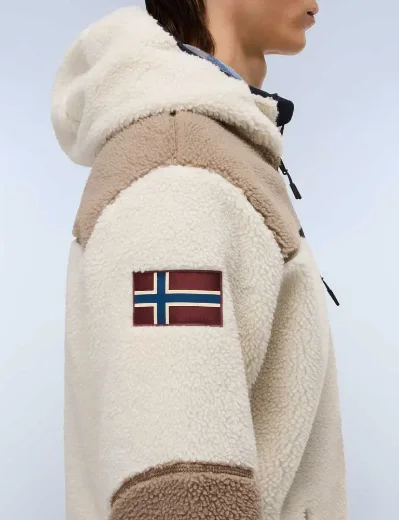 Napapijri Yupik Full Zip Fleece Hoodie | Cream