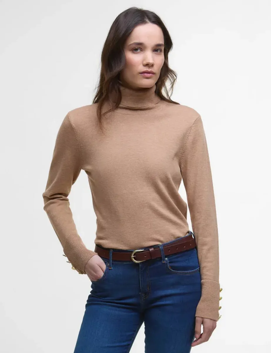 Barbour Womens Corbridge Rollneck Jumper | Camel